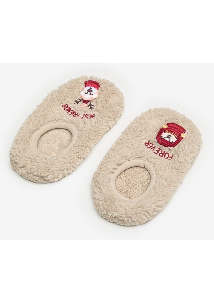 Unisex Best Friend Bej Çetik Çorap fırsatları