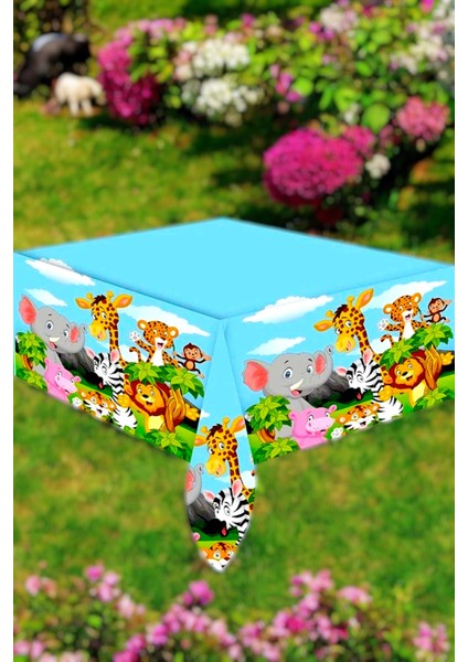 Safari Temalı Masaörtüsü - Doğum Günü Parti ve Eğlenceli Etkinlikler Için fiyatları