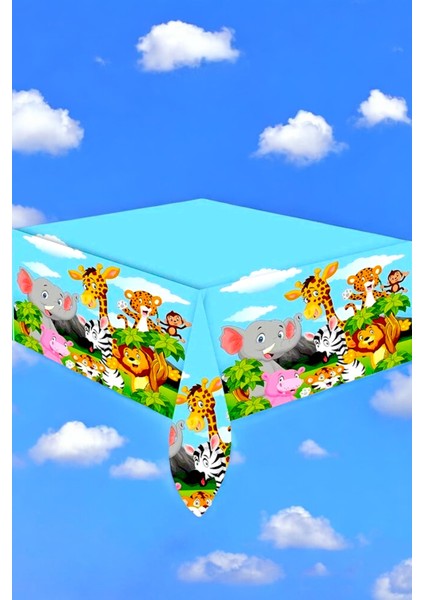 Safari Temalı Masaörtüsü - Doğum Günü Parti ve Eğlenceli Etkinlikler Için modelleri