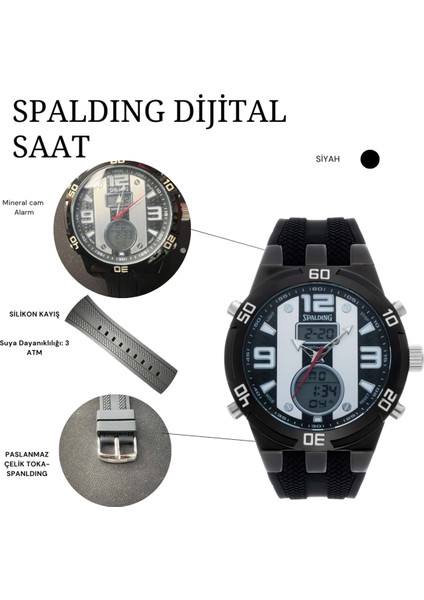 Spaldıng SP-103 Dijital ve Analog Spor Saat fiyatları