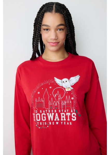 Harry Potter Magic Kırmızı Pantolon Pijama Takımı