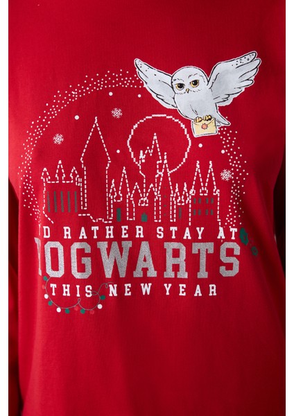 Harry Potter Magic Kırmızı Pantolon Pijama Takımı