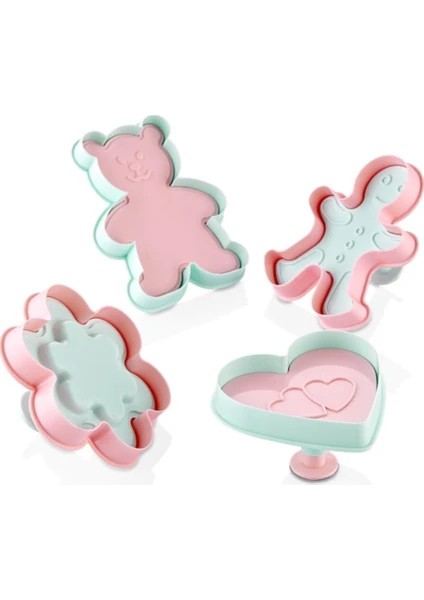 Sunplast Kurabiye Adam ve Ayıcık Kurabiye Kalıbı 4'lü Paket