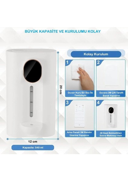 Shopfast Gargara Dağıtıcı 540 ml Otomatik Touchless 2manyetik Bardak ile Banyo Için Ağız Yıkama Çocuklar ve Yetişkinler Için Mükemmel Gargara Dispanseri