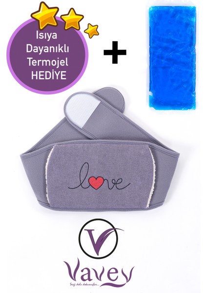 Özel Gün Kemeri Bel-Diz-Omuz-Boyun Ağrılarılarına Son Termojel Hediyeli Kemer Love Antrasit Renk indirimleri
