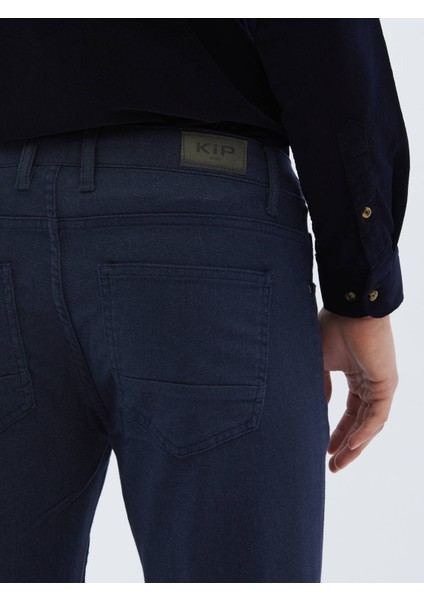Lacivert Dokuma Slim Fit Casual Pamuk Karışımlı Pantolon fırsatları
