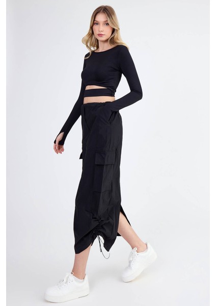 Kargo Cep Paraşüt Kumaş Lastikli Etek modelleri