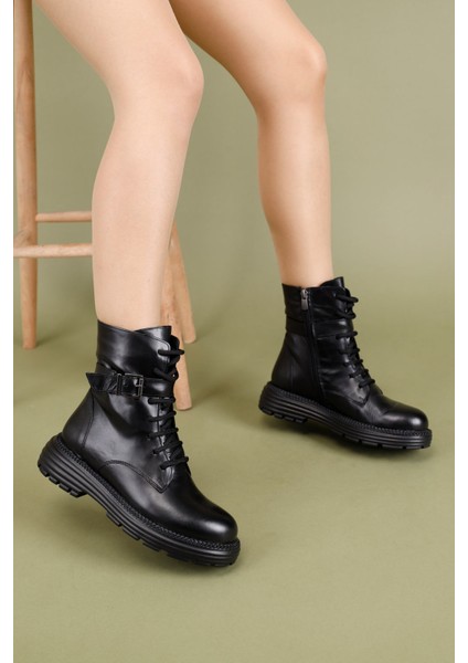 Sancan Kadın Deri Siyah Bot