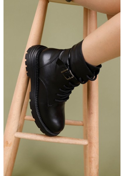 Sancan Kadın Deri Siyah Bot modelleri