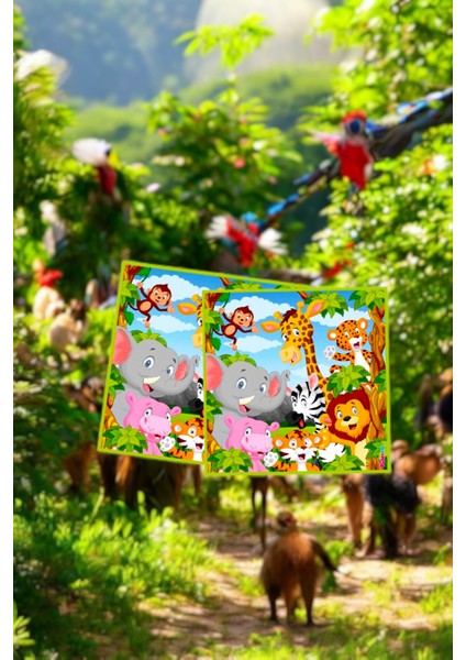 16 Adet Safari Temalı Peçete - Doğum Günü Parti ve Eğlenceli Etkinlikler Için modelleri