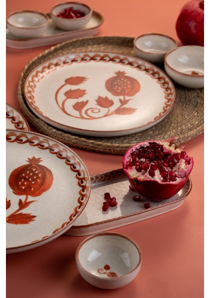 14 Parça 6 Kişilik Kahvaltı Takımı Ottoman Elegance Bordo