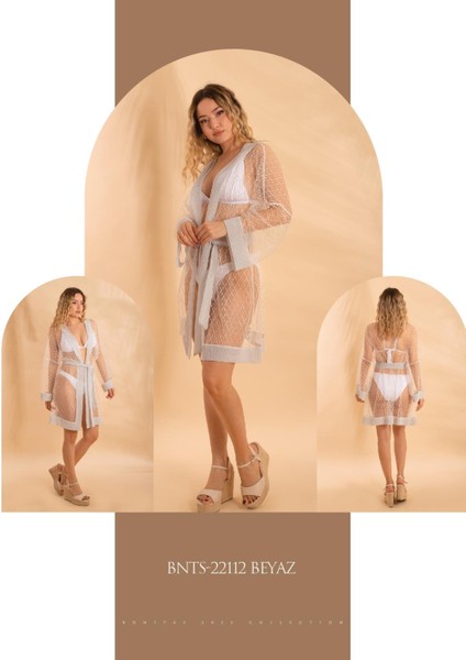 Kısa Kimono 22112 - Beyaz