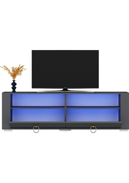 Klein LED Aydınlatmalı, Spot Işıklı Tv Sehpası Antrasit