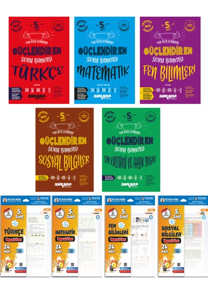 5.Sınıf Güçlendiren Tüm Dersler Ve Özdebir Yaprak Test 9 Kitap