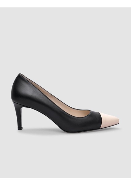 Deri Siyah Kadın Stiletto