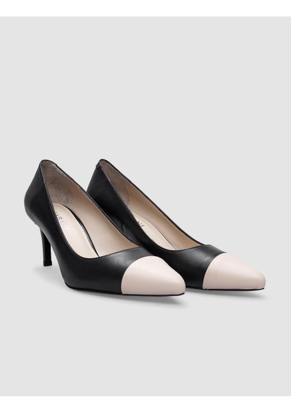 Deri Siyah Kadın Stiletto