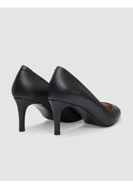 Deri Siyah Kadın Stiletto