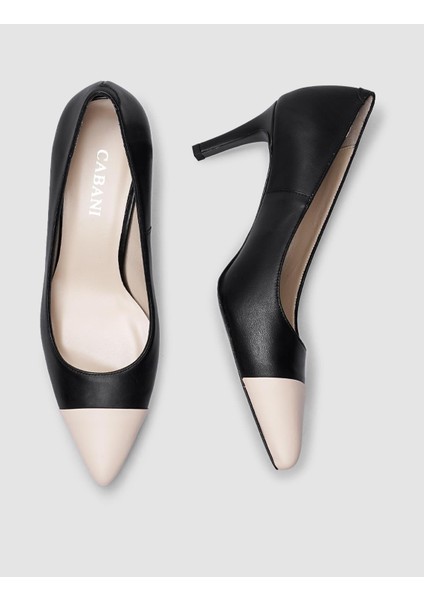 Deri Siyah Kadın Stiletto