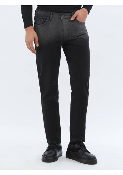 Siyah Slim Fit Çevre Dostu Denim Pamuk Karışımlı Pantolon fiyatları