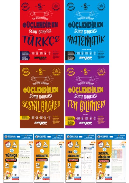 5. Sınıf Güçlendiren Soru Bankası ve Özdebir Yaprak Test 8 Kitap