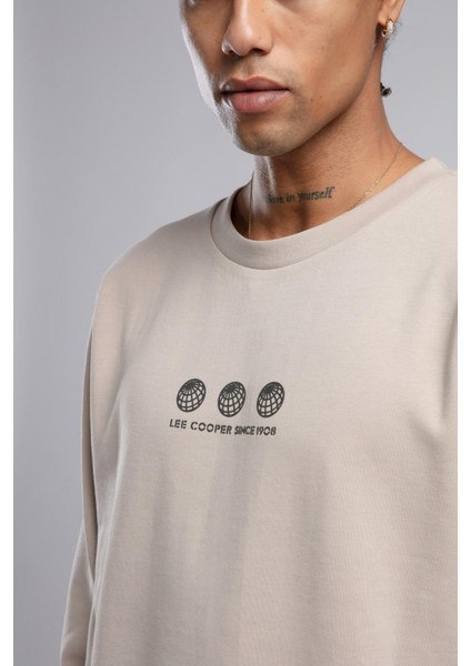 Orion Erkek O Yaka Sweatshirt Bej