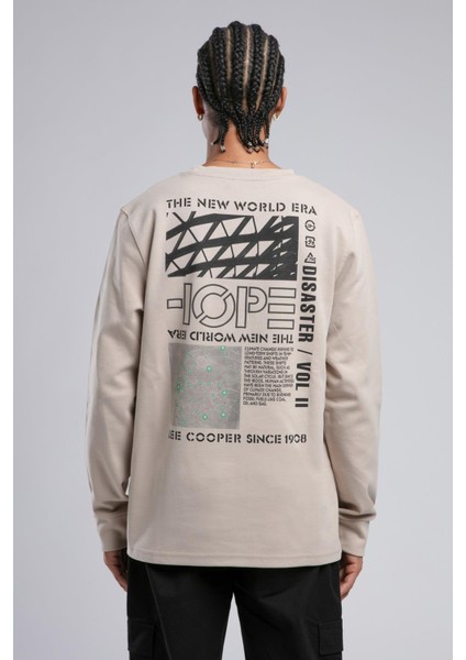 Orion Erkek O Yaka Sweatshirt Bej