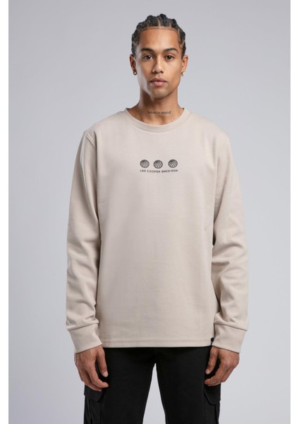 Orion Erkek O Yaka Sweatshirt Bej