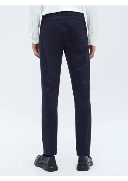 Lacivert Dokuma Slim Fit Casual Pamuk Karışımlı Pantolon fırsatları