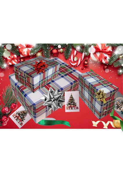 Italyan Hediye Paketleme Kağıdı, Beyaz-Lacivert Ekose Ambalaj Kağıdı, NO-089F, 70 x 200 cm indirimleri