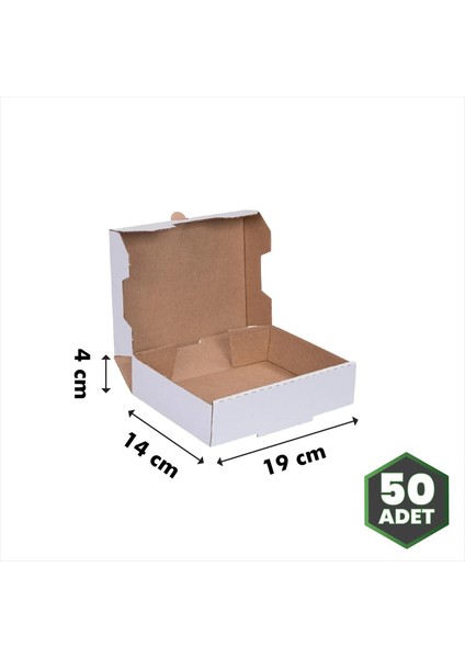 E-Ticaret Kutusu Beyaz 19X14X4 cm - 50 Adet