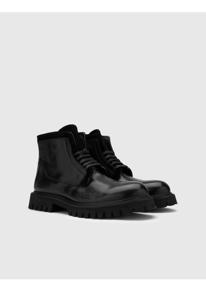 Mayya Deri Erkek Siyah Bot