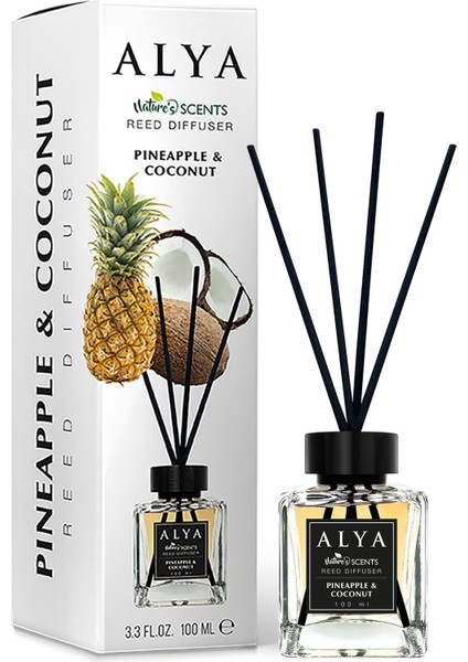 Nature\'s Scents Pineapple & Coconut Bambu Çubuklu Oda Kokusu- Ananas & Hindistan Cevizi Kokusu