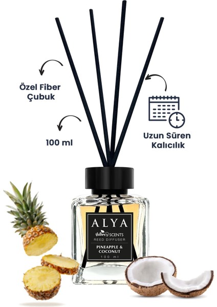 Nature\'s Scents Pineapple & Coconut Bambu Çubuklu Oda Kokusu- Ananas & Hindistan Cevizi Kokusu