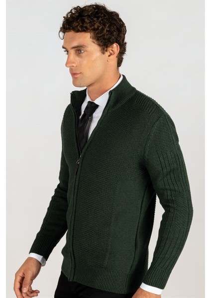 Slim Fit Dar Kesim Kendinden Desenli Erkek Hırka fiyatları