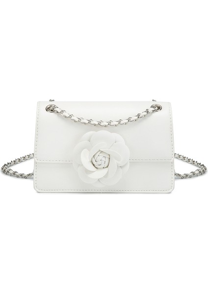 Kadın Tek Omuz Çapraz Askılı Avrupa Amerikan Retro Küçük Kokulu Kamelya Zinciri ile Küçük Kare Çanta (Yurt Dışından)