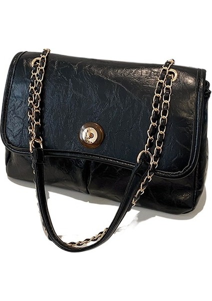 Kadın Çapraz Askılı Büyük Kapasiteli Retro Çok Yönlü Bu Yılın Popüler Zincir Omuz Çanta (Yurt Dışından)