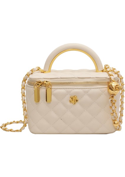 Dokulu Niş Tasarımı Ilkbahar Yaz Eşkenar Dörtgen Zincir Crossbody Taşınabilir Kova Çanta (Yurt Dışından)