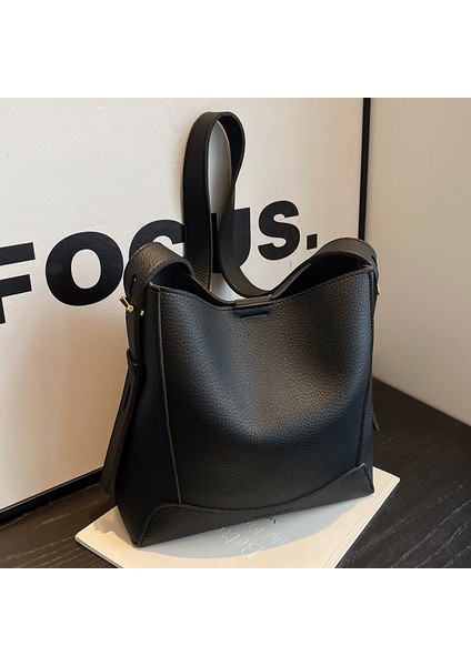 Küçük Kadın Retro Omuz Crossbody Kadın Doku Kova Çanta (Yurt Dışından)