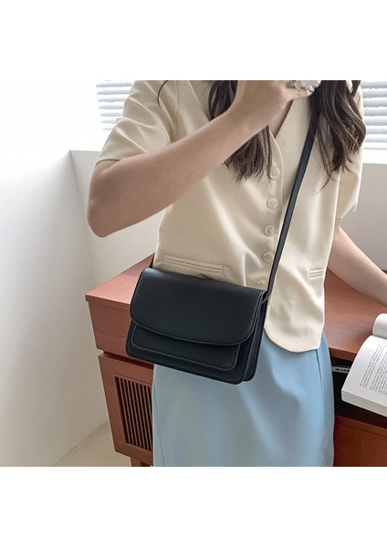 Kadın Crossbody Niş Çok Yönlü Kore Tarzı Kadın Retro Küçük Kare Çanta (Yurt Dışından)