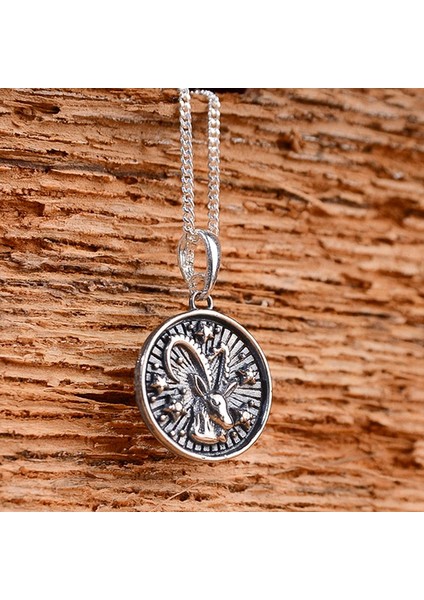 Gümüş Oğlak Burcu Kolye 925 Ayar Gümüş Oğlak Unisex Kolye