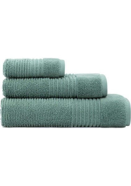 Green Black Arina Pamuklu Air Twist 3 Parça Banyo Havlu Seti