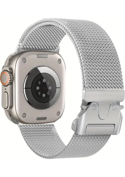 Apple Watch Ultra Uyumlu 49 mm Kalın Örgü Milano Loop Metal Kordon
