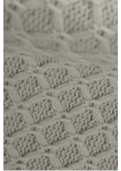 Ekru örgülü triko sepet battaniye 130x170, püsküllü koltuk ve bacak şalı modelleri