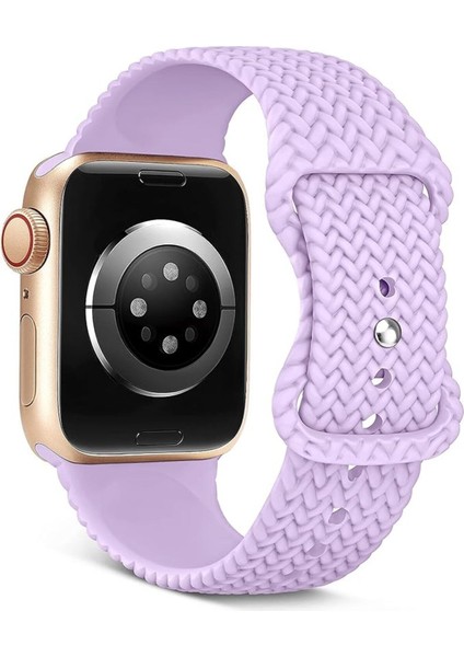 Apple Watch Kordon Band ile Uyumlu Silikon Örgülü Bantlar 38MM 40MM 41MM 42MM 44MM 45MM 49MM