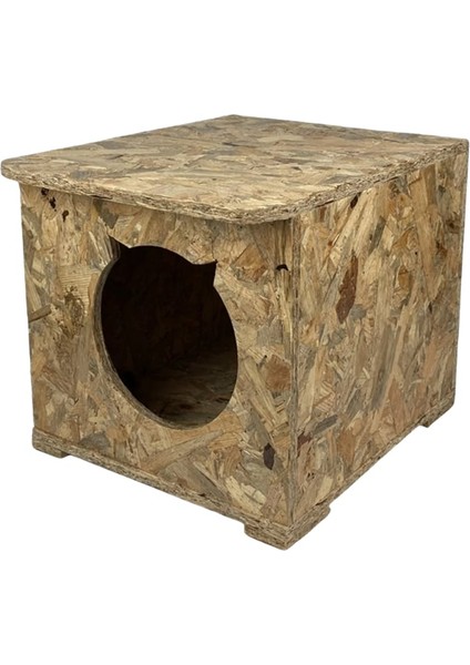 Kedi Evi Dış Ortam Uygun Ahşap Kedi Evi Osb 45X35X34 cm