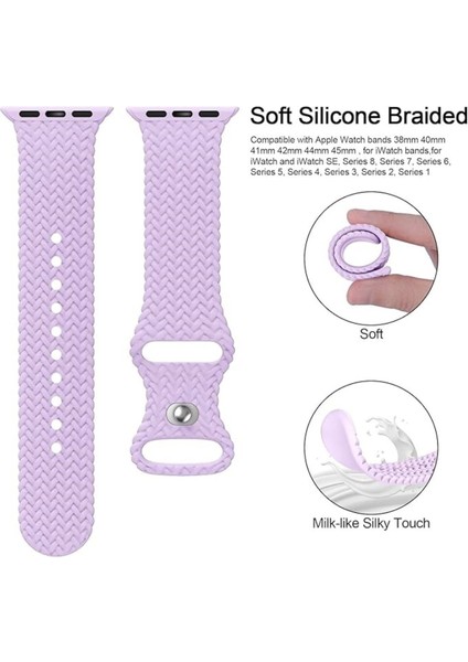 Apple Watch Kordon Band ile Uyumlu Silikon Örgülü Bantlar 38MM 40MM 41MM 42MM 44MM 45MM 49MM fırsatları