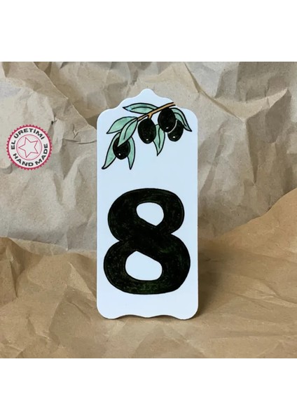 El Yapımı Çini 8 Numara Kapı Süsü - 7 x 16 cm