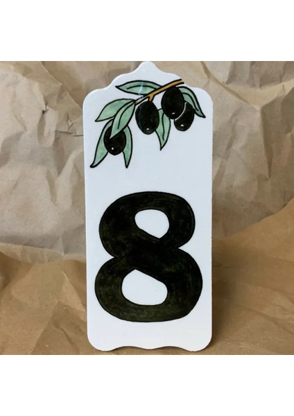 El Yapımı Çini 8 Numara Kapı Süsü - 7 x 16 cm