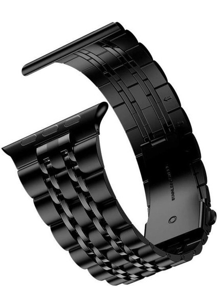 Apple Watch Uyumlu 44/45/46/49 mm Beads Loop Siyah Çelik Kordon