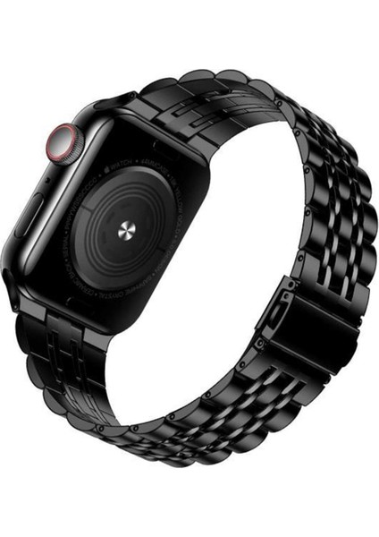 Apple Watch Uyumlu 44/45/46/49 mm Beads Loop Siyah Çelik Kordon